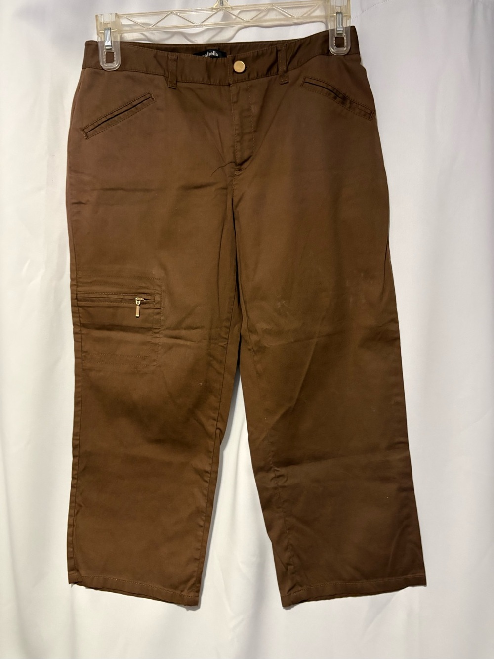 Rafaella Cropped Utility Pants in Brown #2305